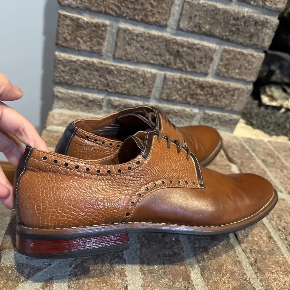 Ferro Aldo Men's Round Toe Lace Up Two Tone Oxfords Dress Shoes Size 11